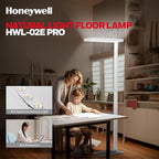 Honeywell LED Floor Lamp Modern - 02E Pro Sunturalux™ Eye Caring Standing Light, 10040LM Dimmable Reading Tall Lampara for Home Office Living Room Bedroom,100W,4000K Natural Daylight