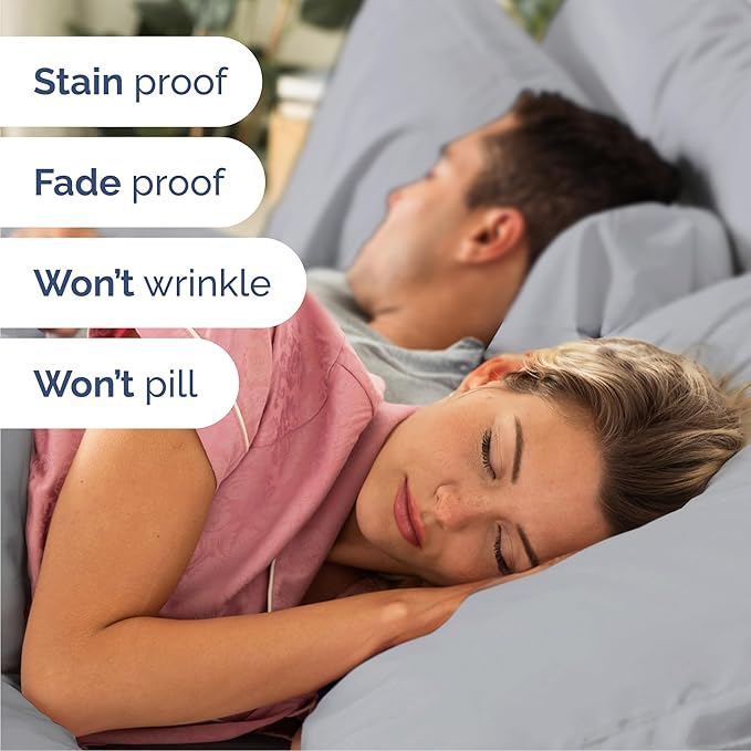 Cal King Sheets Set 6 Piece - Includes 4 Pillowcases - Bed Sheets Cal King - Soft Hotel Luxury Bedding - Cooling, Comfy & Breathable - 1 Flat & 1 Fitted & 4 Pillowcases w/ Deep Pockets - Steel Blue