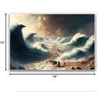 XWNLTEPK Moses Parted Red Sea Figures Jesus Bible Art Modern Poster Jesus Print Art Bible Home Decor Boho Wall Christian Canvas Art Poster