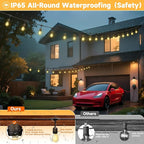 Outdoor Safety String Lights 100FT - 24V 20W Commercial Grade Low Voltage Strand with 40 S14 Shatterproof Bulbs for Tree Garden Yard Cafe Bistro | Warm Yellow 3500K | IP65 Waterproof | UL Listed