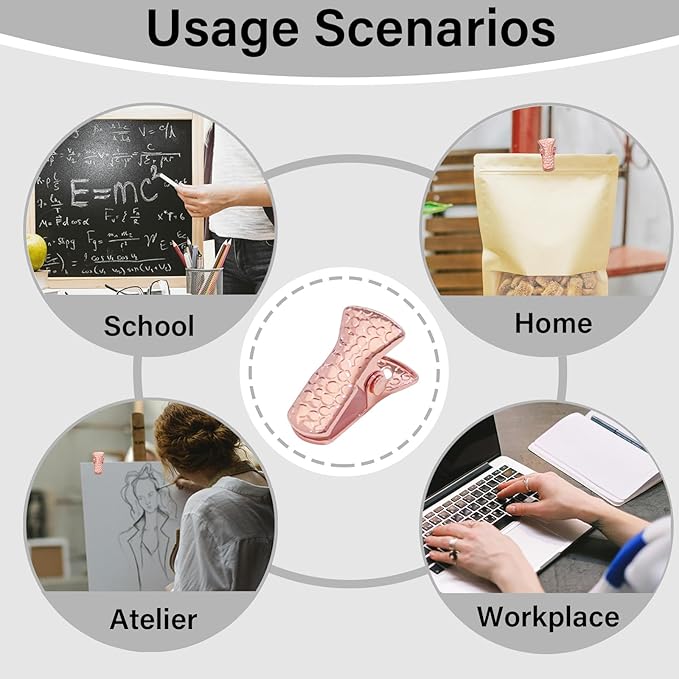 35 Pack Mini Metal Alligator Clips for Crafts Non-Slip Silicone-Coated Retro DIY Badge Small Clips (Rose Gold)