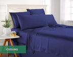 Full Sheets by Pure Bamboo, Genuine 100% Organic Viscose Derived from Bamboo Bed Sheet Set, Luxuriously Soft & Cooling, Double Stitching, Lifetime Quality Promise (Full, Cobalt Blue)
