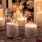 WDHODEC Bud Vases for Flowers 18 PCS, 6" 8" Clear Glass Cylinder Vase Hurricane Candle Holders Floating Pillar Wedding Centerpiece Birthday Party Decoration