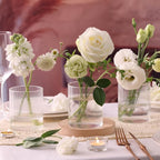 Glass Cylinder Vases for Centerpieces - 4 Inch Small Flower Vase for Wedding Decorations, Clear Glass Flower Vases Floating Candle Holder for Table Centerpiece Wedding Home Decor (6 Pack)