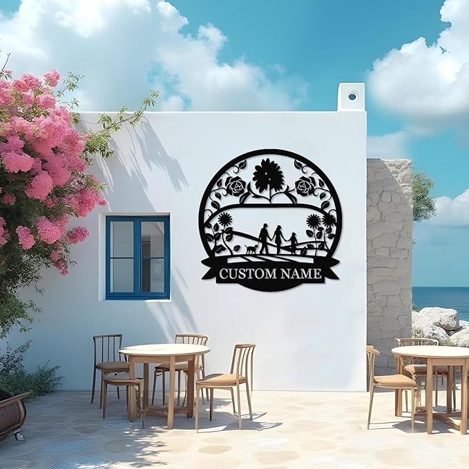 Personalized Family Name Sign, Custom Family Signs Metal Wall Decor, Family Wall Art, Metal Signs Customized, Family Wall Decor for Living Room, Rustic Hanging Decoration Sign, Housewarming Gifts