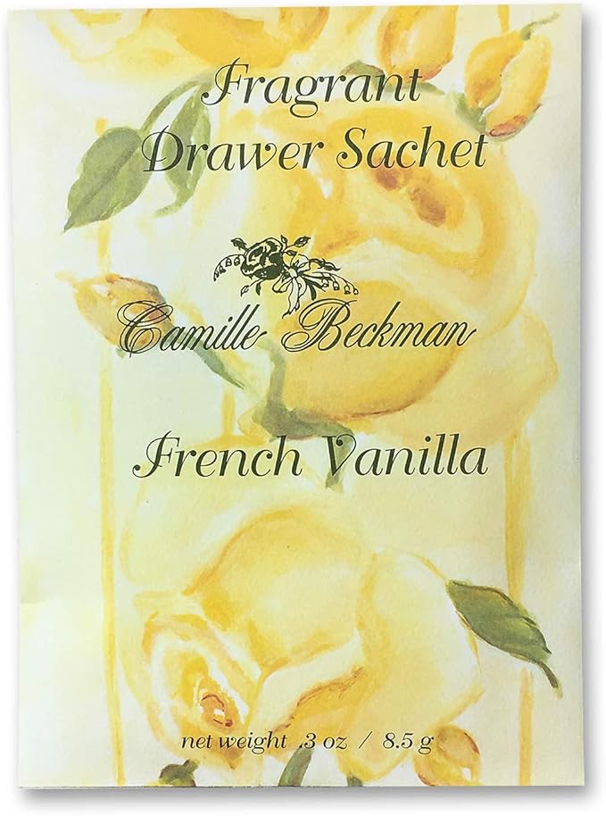 Camille Beckman Premium Fragrant Drawer Sachet, French Vanilla, 0.3 Ounce