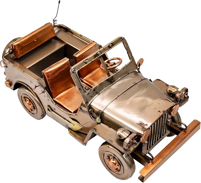 YCHTEWY-Iron Classic Car Model Collectible Vehicle, Metal Truck Christmas Decor, Unique Blend of Vintage, Rustic, Farmhouse Truck for Table Top Decoration (A)