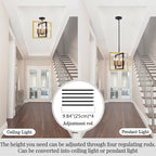 ANKYLHUA Small Black Gold Chandelier,6-Lights Ceiling Light Fixture E12,Adjustable Hight Pendant Lights Kitchen Island,Chandeliers for Dining Room Bedroom,Entryway,Foyer