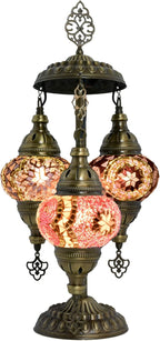 Mozaist Turkish Mosaic Lamp with Bulb – 3 Mosaic Sphere Table Light, Purple Basil