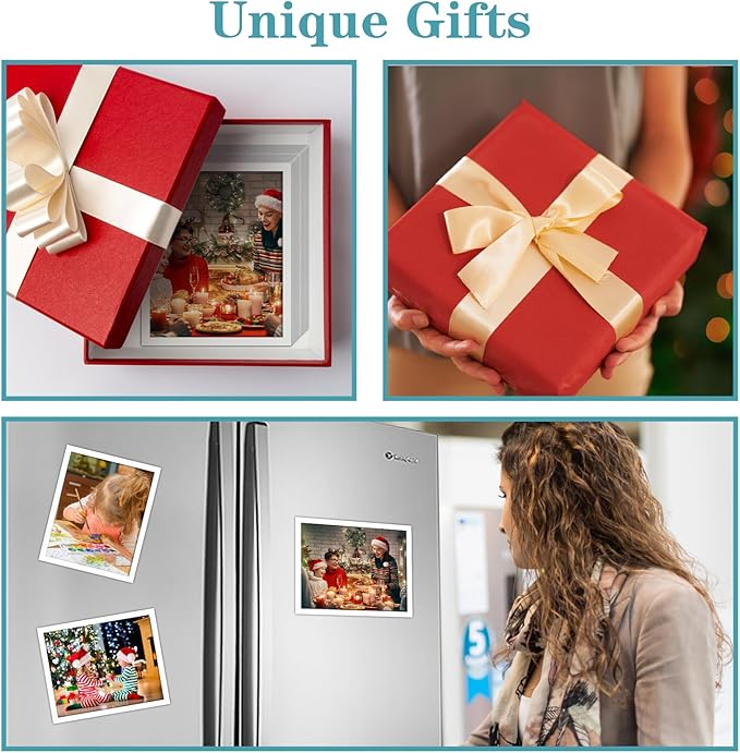 CRUGLA 8x10 White Magnetic Picture Frames for Refrigerator 12 Packs, Modified Magnetic Sheet with Self Adhesive Backing, 8 by 10 Magnetic Photo Craft Frame Set for Glass Window Door Cubicle