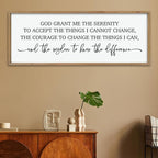 ZZJJHYWGQ Bible Verse Wall Decor Serenity Prayer Inspirational Religious Art, 40''×15'' Rustic Christian God Grant Me Saying Horizontal Holy Catholic Scripture Sign for Living Room Large Wall Hanging (Wood)