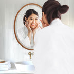 OVALCREST - Oval Wooden Beveled Wall Mirror for Home Decor, Bathroom, Vanity, Bedroom, Living Room, Hallway - London Style (Sunset Gold) 25.1 x 37.1