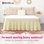 RIMELA Bed Skirt King Size 12 Inch Drop, Wrap Around Elastic Bedskirt Solid Microfiber Luxury Hotel Quality Fabric, Easy to Install Machine Washable Wrinkle & Fade Resistant, Beige Yellow