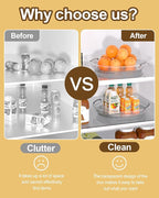 2 Pack Lazy Susan Organizer 9.25''and 11.81'' Two-Tier Lazy Susan Turntable for Cabinet, Spice Rack, and Pantry Storage - Spinning Makeup Organizer for Bathroom, Clear