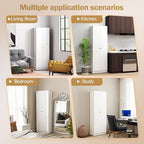 5 Tier Metal Curio Cabinets, Modern Bookshelf Cabinet with 4 Adjustable Shelves, Cabinet Display Case for Home Office, Living Room, Pantry (White-23.54W-Metal Door)