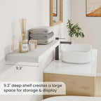 Fun Memories 30 Inch Floating Shelves for Wall, 9 Inch Deep White Rustic Wood Wall Mounted Shelves for Bathroom, Bedroom, Living Room, Set of 2