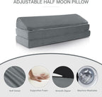 BALAPET 3-in-1 Adjustable Height Wedge Pillow, 7" Height Leg Knee Pillow for Side Sleepers & Aligns Spine, Supportive Bolster Pillow for Pregnancy Relieves Pressure Hip Leg Elevation, 22', Light Grey