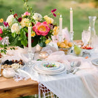 10 Pcs 4" Tall Glass Candlestick Holders Bulk Clear Glass Taper Candle Holder Set Crystal Candle Holders for Table Centerpiece, Candlesticks Holder Decor for Wedding, Thanksgiving, Valentine's Day