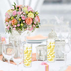 200PCS Yellow Faux Pearls Beads for Centerpiece Vases, Vase Filler Faux Pearls, No Holes Filler Beads for Party Anniversary Birthday Wedding Table Decor, 10/14/20/30mm