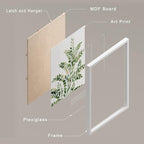 SIGNWIN Framed Green Pastel Forest Fern Leaf Wall Art, Set of 4 Collage Nature Garden Wall Decor Prints, Nature Wilderness Wall Décor for Living Room, Bedroom - 8"x10" White