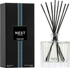 NEST New York Reed Diffuser, Ocean Mist & Sea Salt - 5.9 fl oz - Fragrance for Up to 90 Days - Reusable, Refillable Glass Holder - Includes 8 All-Natural Reed Sticks - Flame Free