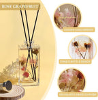 Reed Diffuser Set, 5 fl oz Rose Grapefruit Scented Oil Diffuser, Home Fragrance with Cotton Reed Sticks for Bedroom, Office, Bathroom Shelf Decor & Gifts