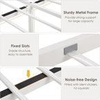 Keyluv Twin Upholstered Canopy Bed Frame with Drawer & Crystal Tufted Storage Headboard Metal Platform Bed with Charging Station & 4 Removable Posts No Box Spring Needed Curtain Not Included, Beige