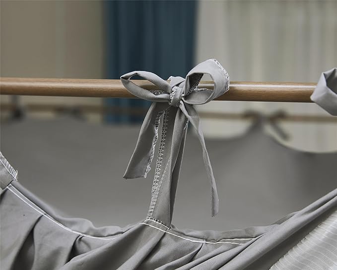 4 Corners Post Princess Curtain Bed Canopy Double Layer Cozy Mosquito Net Mesh and Cloth for Girls Adults Bedroom Decoration (Double-Grey/White, 53" W*78" L*82"*H/(Full))