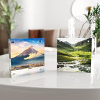 4x4 Acrylic Picture Frame 5 Pack, Clear Freestanding Double Sided Frameless Magnetic Photo Frames, Desktop Display Decor Gift