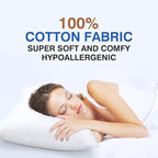 Goose Feather Bed Pillow King Size Set of 2 - Hotel Down Pillows for Sleeping, Soft 600 Thread Count Cotton Cover, Fluffy Support Surround Fill Polyester for Back, Stomach, Side Sleepers