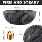Koville Natural Marble Incense Holder, Incense Holders for Sticks, Sturdy Incense Burner Ash Catcher, Ideal for Meditation, Relaxing, Easy to Clean(Wooden Black)