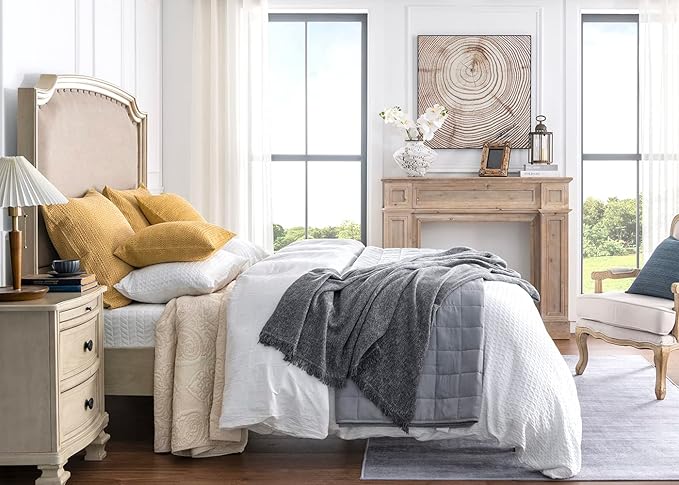 26x26 Pillow Covers Boho Euro Shams Set of 2 Decorative Throw Pillow Covers Cotton Large Square Pillowcase for Couch Bed, Yellow