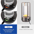 Portable Metal Table Lamp for Indoor/Outdoor ,Rechargeable Cordless LED Lamp, 3-Colour Infinitely Dimming Battery Powered Small Desk Lamp, Restaurant/Bedroom/Bar/Coffee Shop/Camping Light (Grey)