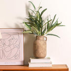 Ceramic Flower Vase Home Decor - 9.7 inch Large Table Flowers Vases Living Room Bedroom Plant Decorations Farmhouse Vintage for Kitchen Shelf Office Coffee Dining Desk House Women (Retro, 9.7")