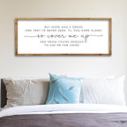 ZZJJHYWGQ Romantic Quote Wall Art So Cover Me Up Sign 32"×12" Inspirational Home Was A Dream Decor Rustic Large Wood Framed Print for Bedroom Living Room Couples Motivational Wall Hanging (Wood)