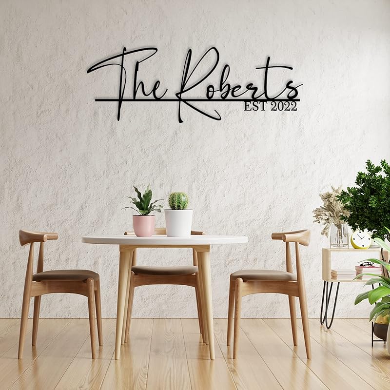 Personalized Family Name Sign Custom Metal Last Name Sign Metal Family Name Sign Wall Decor Personalized Name sign for Home Initial Split Letter Signs Door Established Split Letter Wedding Gift