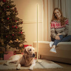 Marlrin Minimalist Corner Floor Lamp 2700K-6500K Dimmable with Remote Control 57.8" Height Metal Slim Ambient Standing LED Light Modern Design Decorative Lamp for Living Room Bedroom (Gold)