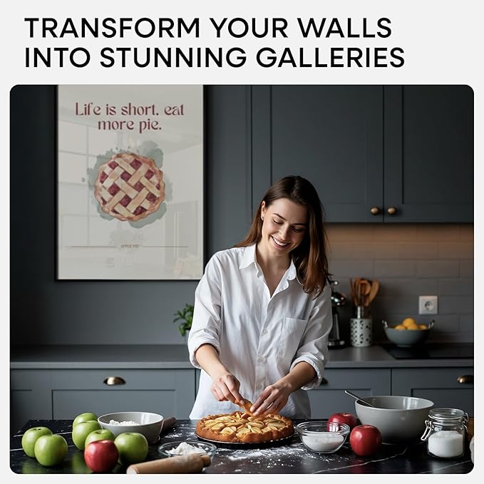 Homeforia 20 x 28 Picture Frame Black, High End Metal 20x28 Poster Frames with Mat 14x22 for Photo, 20 x 28 Black Frame Matted to 14 x 22 Print, 28x20 Hanging Frame, Tempered Glass, Wall Kit, Set of 1