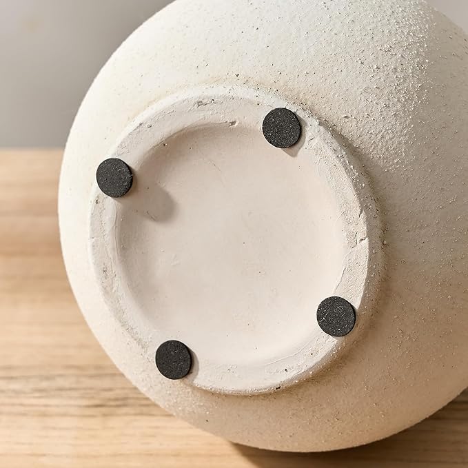 LUKA Antique Ceramic Vase with 2 Handle,6.7 inches Rustic Vase Minimalist Decor, Decorative Vases for Home Decor, Table, Living Room, Shelf, Christmas Decoration(Small,White)