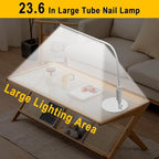 CGBE Led Desk Lamp: 360° Adjustable Nail Light for Desk with 3 Color Modes 5 Brightness, 23.6-Inch Nail Lamp for Desk for Salon Manicurist Tattoo Crafts Sewing Work Reading Game