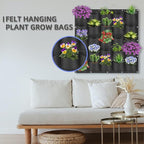 25 Pockets Hanging Planter Bags, Hanging Vertical Wall Mounted Plant Planting Grow Bags, Herb Garden Planter Outdoor Indoor Growing Bag, Gardening Vertical Greening Flower Container(1m×1m, Black)