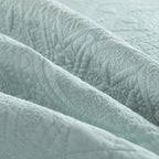Calla Angel Sage Garden Luxury Pure Cotton Quilt, Queen, Light Aqua