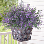 Krissing 80 Bundles Outdoor Lavender Flowers UV Resistant Artificial Flowers for Outdoor Fake Lavender Plastic Purple Plants for Outside Garden Patio Planters Window Box Porch Summer Decor (Purple)