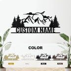 Personalized Mountain Metal Sign, Metal Mountain Wall Art Decor, Custom Family Name Sign, Custom Sign Outdoor Metal, Forest Home Decor Sign, Nature Wall Art, Cabin Decor, Housewarming Gifts