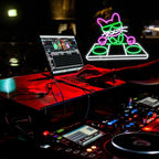 Cat DJ Player Neon Sign Dimmable DJ Player Led Neon Light for Wall Decor USB Powered Cool Neon Light Sign for Bar Party Man Cave Bedroom Art Wall Decoration