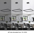 Black Modern Square Chandelier, Square Ceiling Light Fixture, Contemporary Chandelier Pendant Light for Kitchen Island, Dining Room, Bedroom