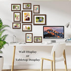 Picture Frames Set of 10, Collage Picture Frames for 8x10, 5x7, 4x6 Photos Real Glass for Wall or Tabletop