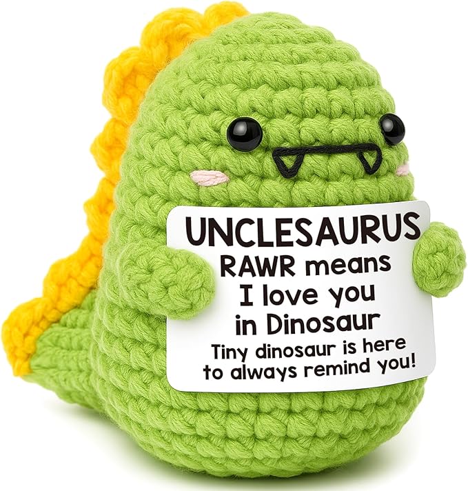 OCCdesign Mini Uncle Gifts from Niece Nephew I Love You Unclesaurs Best Uncle Gifts Cute Handmade Crochet Dino Thank You Gift for Uncle Funny Birthday, Christmas Ideas for Uncles Home Decor