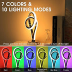 Energetic Modern Spiral Table Lamp, Touch Control Dimmable LED Nightstand Lamp, 7 RGB LED Colors & 10 Light Modes Bedroom lamp, Unique Design Lamps for Home Decor Living Room Bedroom Office