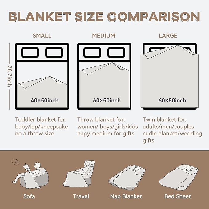 Chunky Knit Blanket - Luxury Soft Cozy 60 * 80 Throw Blanket,100% Woven Blanket Rope Knot Throw Blanket for Couch, Sofa, Home Decor, Gift - Machine Washable（Brown）